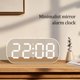 thumbnail image 5 of Reloj despertador digital Simples LED Pantalla digital grande Reloj despertador de moda con múltiples configuraciones Características Escritorio Mesita de noche Estudio Cocina Reloj de espejo (blanco), 5 of 7