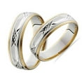 thumbnail image 2 of Pompeii3 Matching Swiss Cut 14k Gold His Hers Wedding Band Set, 2 of 5