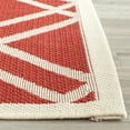 thumbnail image 2 of SAFAVIEH Courtyard Jasper Geometric Bordered Indoor/Outdoor Area Rug, 2'7" x 5', Red/Bone, 2 of 5
