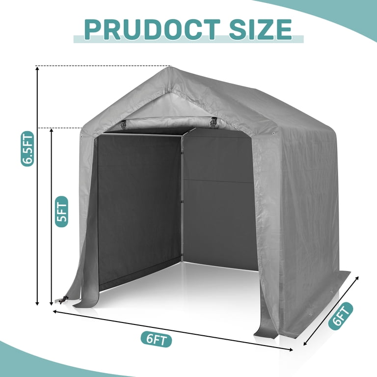 Ktaxon, Metal Carport, 6'x6' Outdoor Heavy Duty Car Shelter