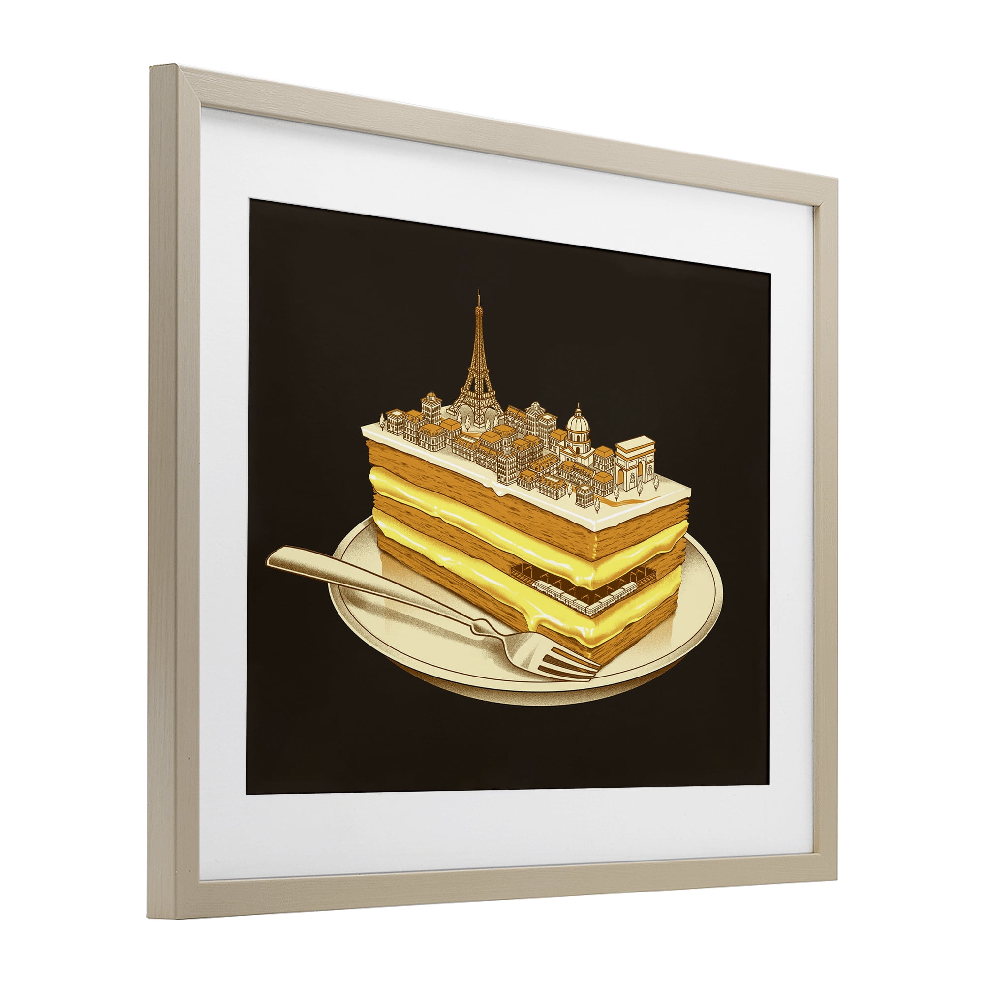 Stupell Industries Hungry For Travels Paris Birch Framed Print Under Glass, design by Tobe Fonseca