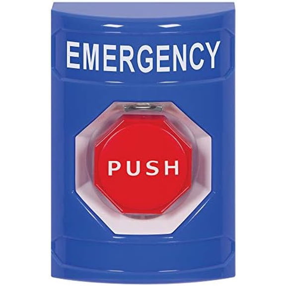 Safety Technology International, Inc. SS2405EM-EN Stopper® Station Push Button, Momentary, Blue, Emergency Label$$Electrical