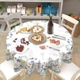 thumbnail image 6 of Spring Summer Tablecloth Round 60 Inch Easter Butterfly Floral Table Cloth Washable Plant Wildflower Printed Decorative Outdoor Table Cover for Kitchen Dining Holiday Party Picnic Indoor Home Decor, 6 of 6