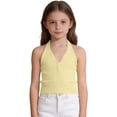 thumbnail image 5 of GiLiling Girls Ribbed Tank Top Summer Sleeveless Crop Top Cute Casual Beach Vacation Camisole (Yellow, 12-18 Months), 5 of 7