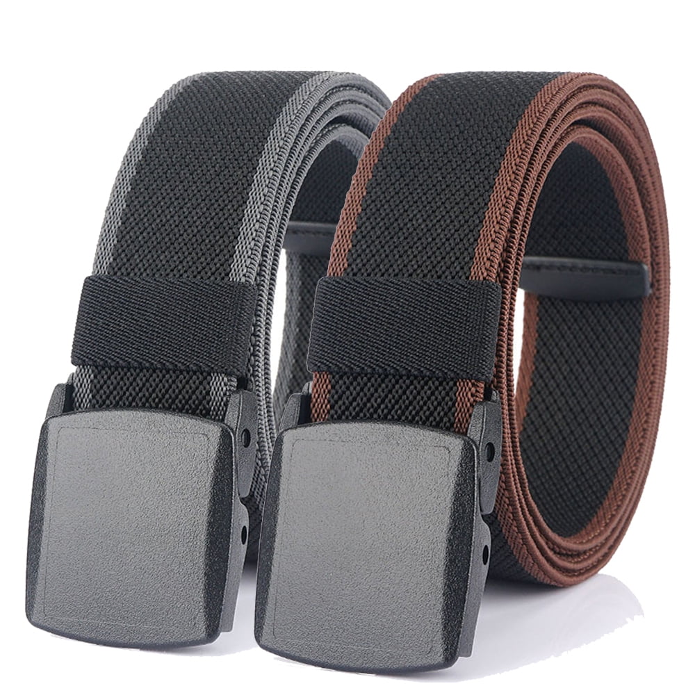 Lollanda 2pcs Men's Elastic Stretch Belts for Men Casual Golf Belts for ...