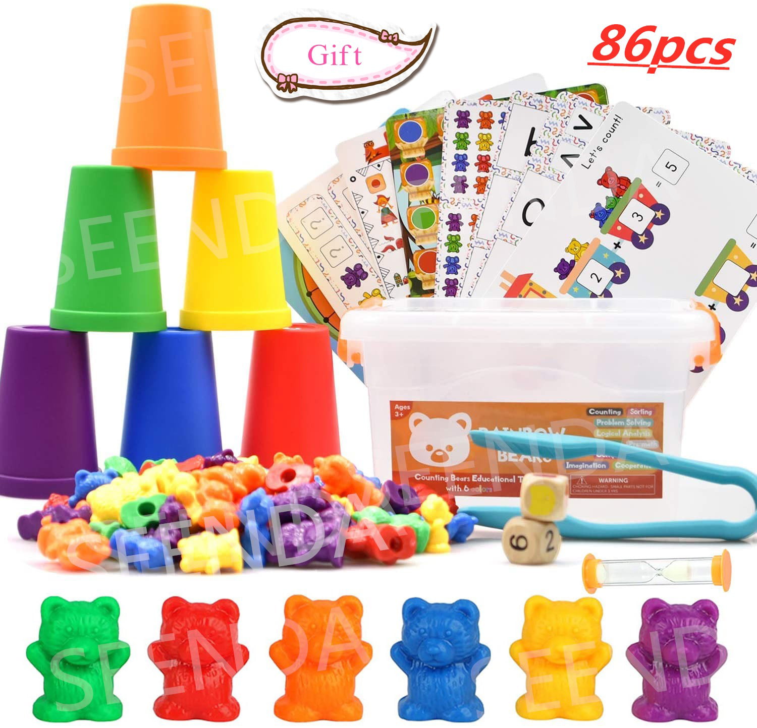 Mathematics 60x Plastic Bear Counters Education Counting & Sorting Toys 