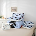 thumbnail image 6 of jejeloiu Kawaii Cat Kitten 7-Piece Twin Bedding Sets,Puppy Dogs Paws Print Bedding Comforter Set,Blue Black Sheet Sets For Kids,Super Cozy Room Decor Reversible, 6 of 8