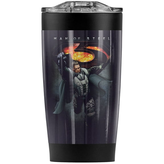 Superman Man Of Steel Symbolic Zod Stainless Steel Tumbler 20 oz Coffee Travel Mug/Cup, Vacuum Insulated & Double Wall with Leakproof Sliding Lid | Great for Hot Drinks and Cold Beverages