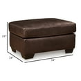thumbnail image 5 of Benjara Orion Ottoman, 34 Inch Rich Dark Brown Real and Faux Leather Cushion, 5 of 5