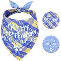 Dog Birthday Bandana - X-Large Reversible Multi-Size for Boy, Party Supplies for Small Medium Large Pets Cats