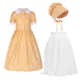 thumbnail image 2 of Économies d'Été! HVOBTTY Robe Décontractée à Manches Courtes pour Filles, Col Rond Imprimé, Jaune 115, 2 of 5