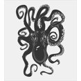 thumbnail image 3 of Octopus Duvet Cover Set, Cephalopod Character Curling Tentacles Swimming Underwater Wildlife, Decorative 3 Piece Bedding Set with 2 Pillow Shams, Calking Size, Pale Grey Charcoal Grey, by Ambesonne, 3 of 3