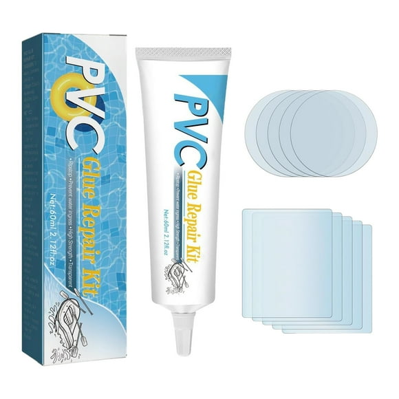 TechWave Pool Kit Transparent Leak Patch For Inflatable Rings Air Mattresses And Pool Tents Easy To Use Patch 60ml Floating Pool Games for Kids 3-10 Back Float Swim Trainer Kids Car Pool Floats for