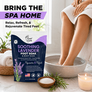 Foot Cure Soothing Lavender Foot Soak - Pedicure Foot Spa with Epson Salts for Soaking, Athlete's Foot, Callus Softening, Foot odor Scent 16oz