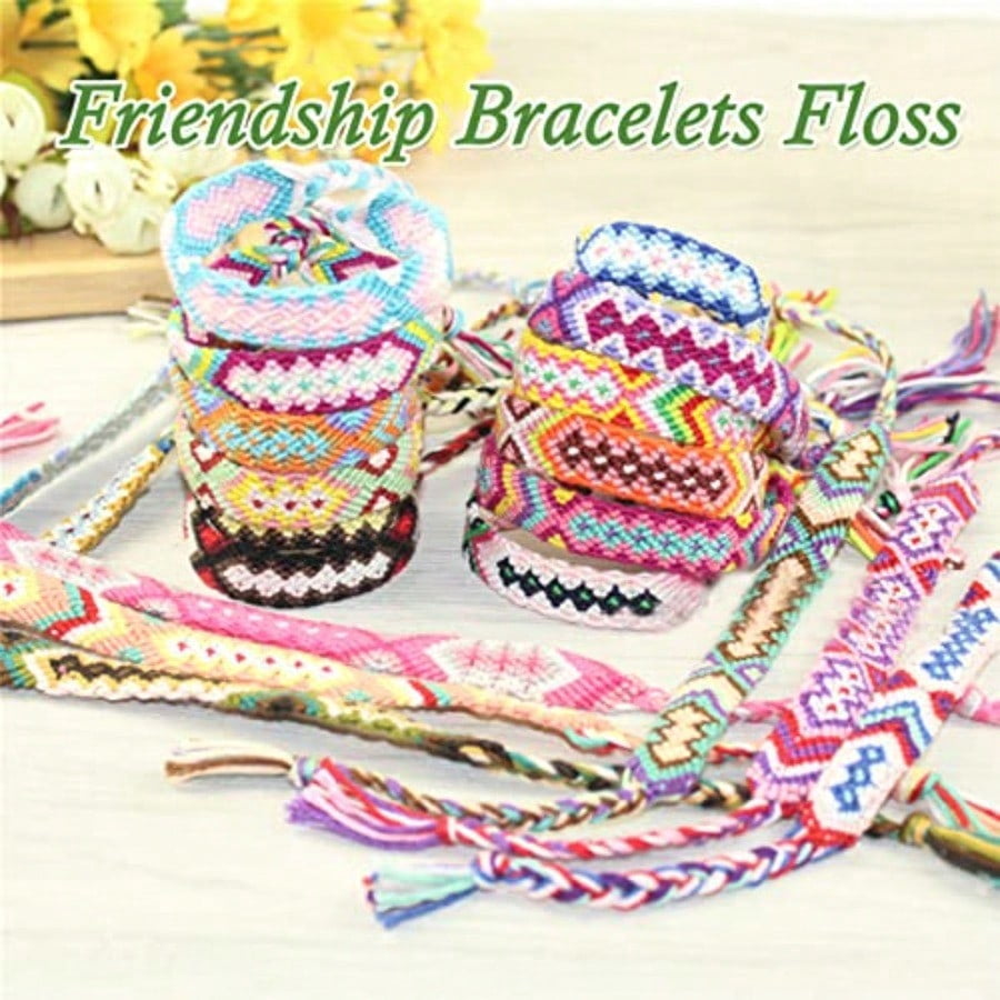 Friendship Bracelet String 500 Skeins Rainbow Color Embroidery Floss Cross  Embroidery Thread Cotton Floss Bracelet Yarn Craft Floss Classic Color 50skeins x10 Pack