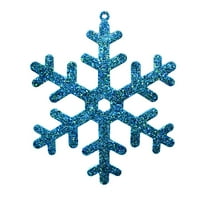 Glitter Snowflake Ornament, Peacock Blue, 7-inch