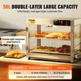 thumbnail image 3 of KFFKFF Dual-Level Professional Food Heating Showcase, 800W Illuminated Food Presentation Heater, 86℉~185℉ Adjustable Heat, 58L Spacious Volume for Burgers, Pizza, Bread, Fried Poultry, 3 of 9