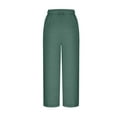 thumbnail image 6 of Wide Leg Elastic Waist Pants with Pockets Plus Size Beach Travel Lounge Pants Solid Elastic Waist Sports Casual Pants With Side Pockets, 6 of 6