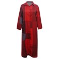thumbnail image 3 of MAWCLOS Robes Maxi pour Femmes Robe Chemise à Imprimé Floral Kaftan à Revers Manches Longues 8002 Rouge TTG, 3 of 4