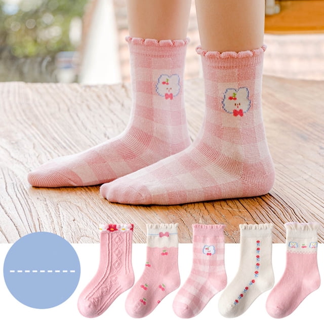 Girls Socks Autumn And Winter Fresh Cartoon Cute Pink Bubble Rabbit Thickened Warm Comfortable