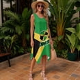 thumbnail image 4 of Garronmavis Jamaican Flag Matching Couple Outfits Short Sleeve Shirt for Men Summer Hawaiian Shirts and Womens Sleeveless Dress with Pocket Irregular Hem Beach Sundress, 4 of 8