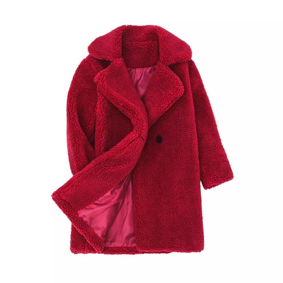 AherBiu Baby Fleece Jacket Open Front Winter Warm Kids Outerwear Comfy Toddler Baby Clothes Long Coat
