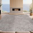 thumbnail image 2 of Design&I 8'x10' Washable Area Rug Extra Large Skid-Resistant Low Profile Purple Boho Vintage Trellis Distressed Motifs Abstract Scroll for Living Room, Family, 2 of 7