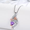 thumbnail image 5 of Taioiat Double Birthstone Necklaces for Women 18K Gold Plated Birthstone Rose Flower Jewelry Anniversary Valentines Day Mother's Day Birthday Gifts for Her Wife Girlfriend Mom, 5 of 7