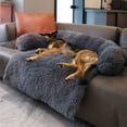 thumbnail image 6 of CHONGFA Large Removable Plush Dog Bed with Non-Slip Bottom, Solid Gray, 6 of 6
