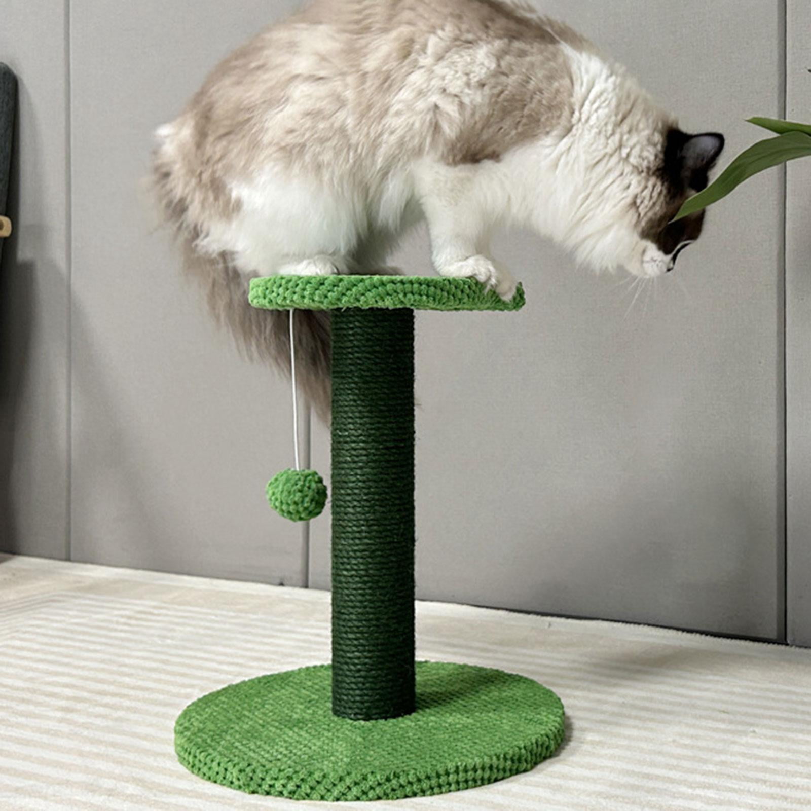 Sisal Cat 36cm Tall Decoration Cat Claw Scratcher Stable Structure Durable Toy with Interactive Ball for Kittens