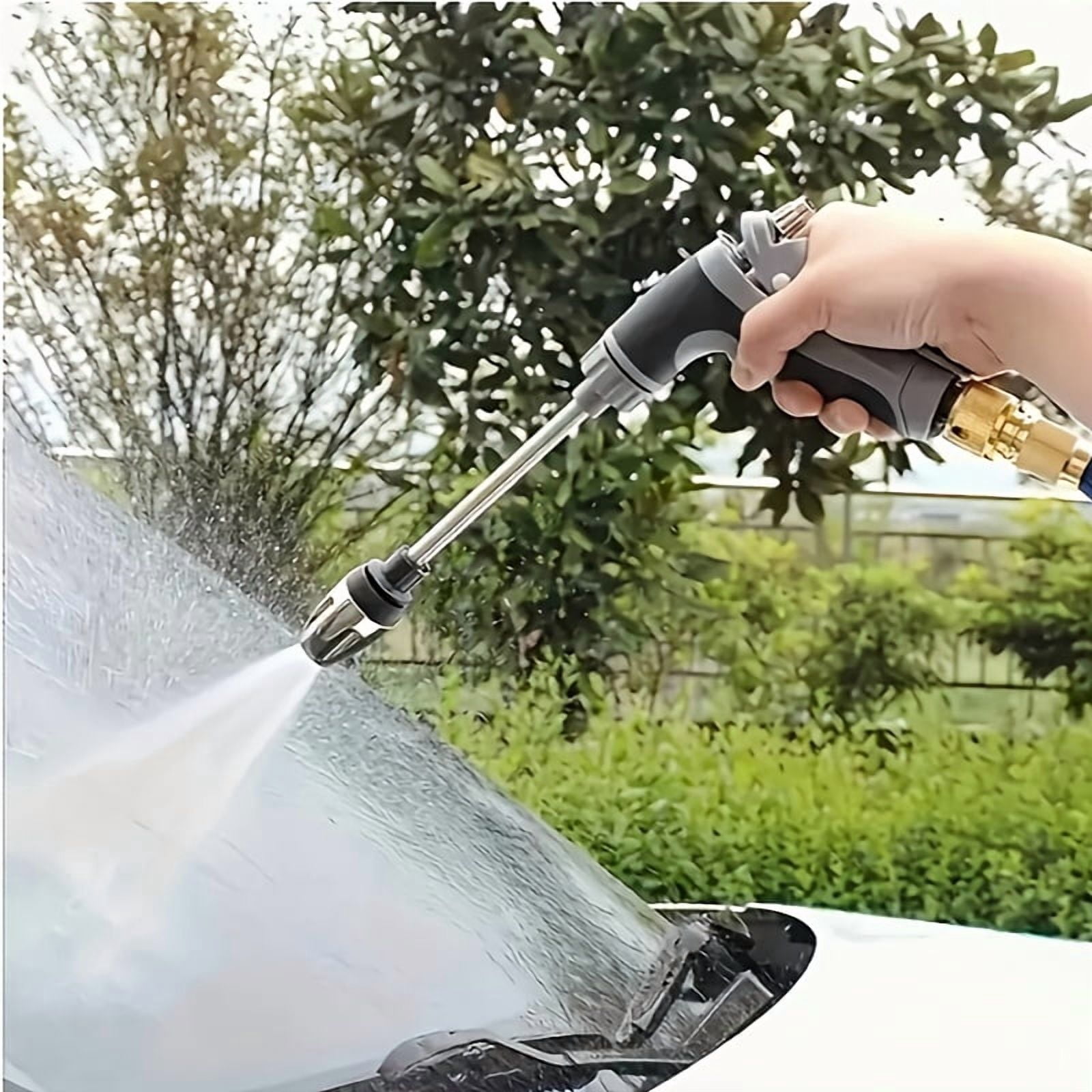 High Pressure Water Gun With Foam Cannon 3 4 Inch Garden Hose Nozzle Long Handle Sprayer For Garden Watering Household Cleaning