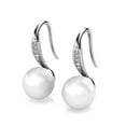 thumbnail image 7 of Cate & Chloe Ann 18k White Gold Plated Shell Pearl Drop Earrings with Swarovski Crystals for Women, 7 of 7