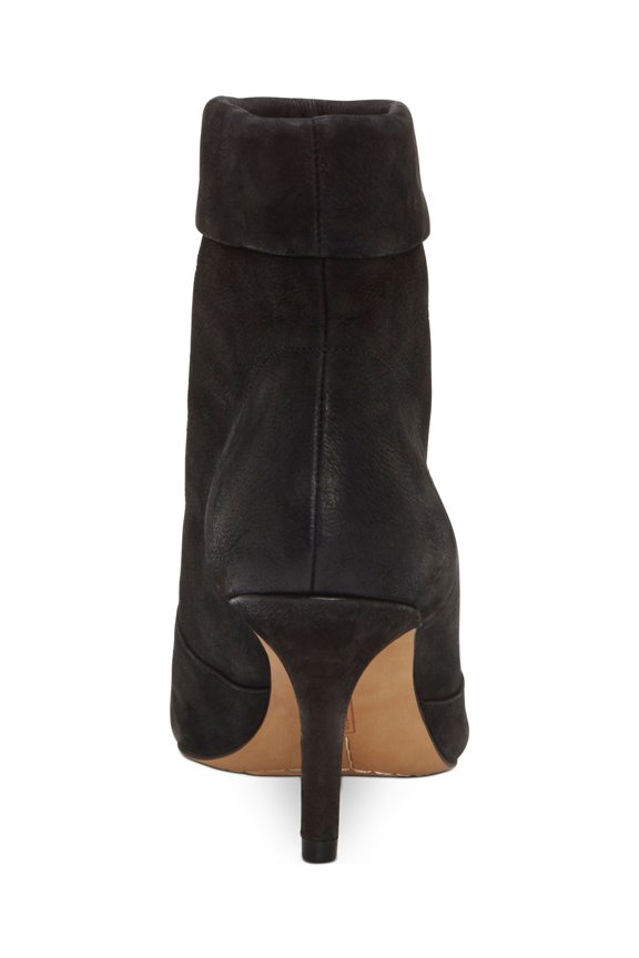 Womens Black Cuff Collar Padded Amvita Stiletto Zip-Up Leather Dress Booties 8 M