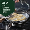 thumbnail image 4 of HexClad 6 Piece Hybrid Stainless Steel Cookware Pan Set 8", 10", 12" with Glass Lids, 4 of 11
