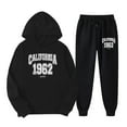 thumbnail image 2 of California Hoodie and Sweatpants Set for Women Fall Winter Hooded Sweatshirt and Jogger 2 Piece Set Womens Track Suit, 2 of 6