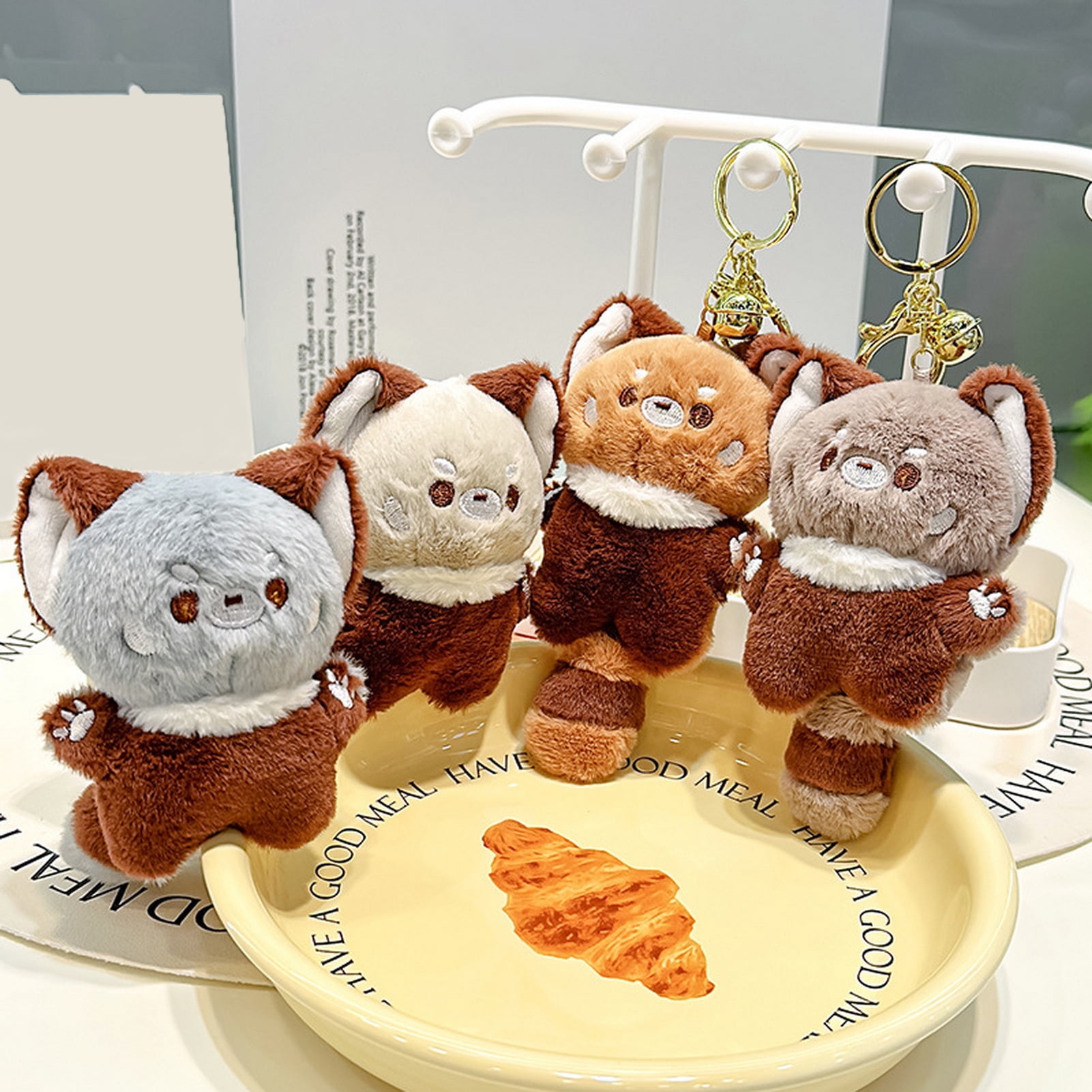 MIRROR Plush Red Panda Keychain with Bell Stuffed Animal