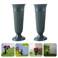 Plastic Cemetery Flower Vase with Ground Stake, Memorial Gravesite Cone Holder for Headstone