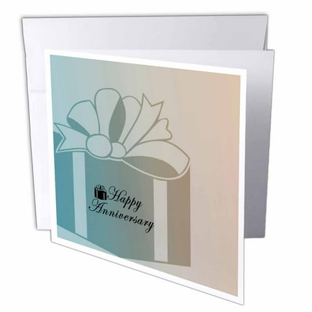 Greeting Card Gift Set - 3dRose Happy Anniversary Gift, Greeting Cards, 6 x 6 inches, set of 12