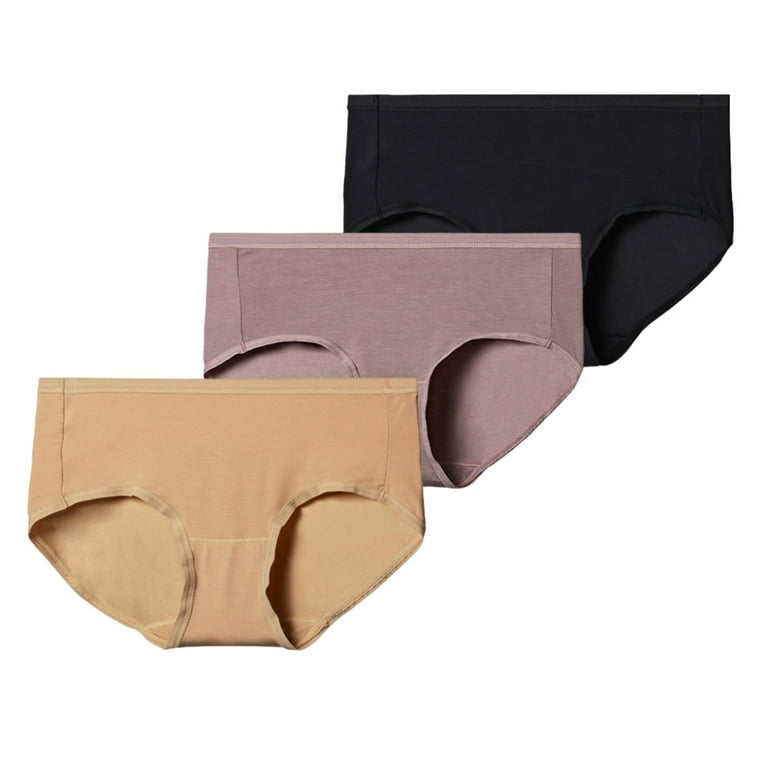 Spdoo Women's Seamlee Period Underwear Mid Waisted Modal Underwear Soft  Breathable Leak-Proof Period Panties Stretch Briefs 