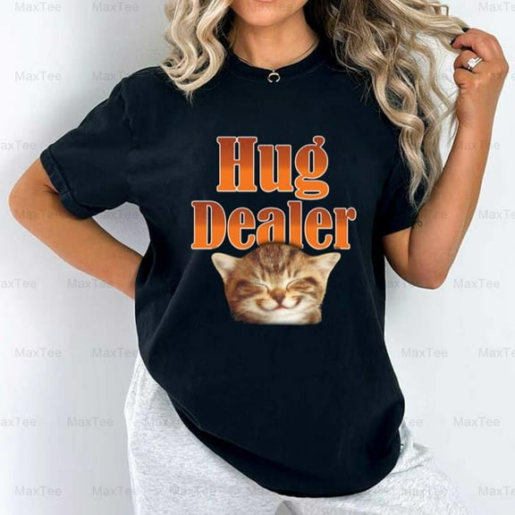 Cat Hug Dealer Funny Kitty Lover Pet Owner Cuddle Humor Comfort Color T-Shirt, Up to Size 4XL