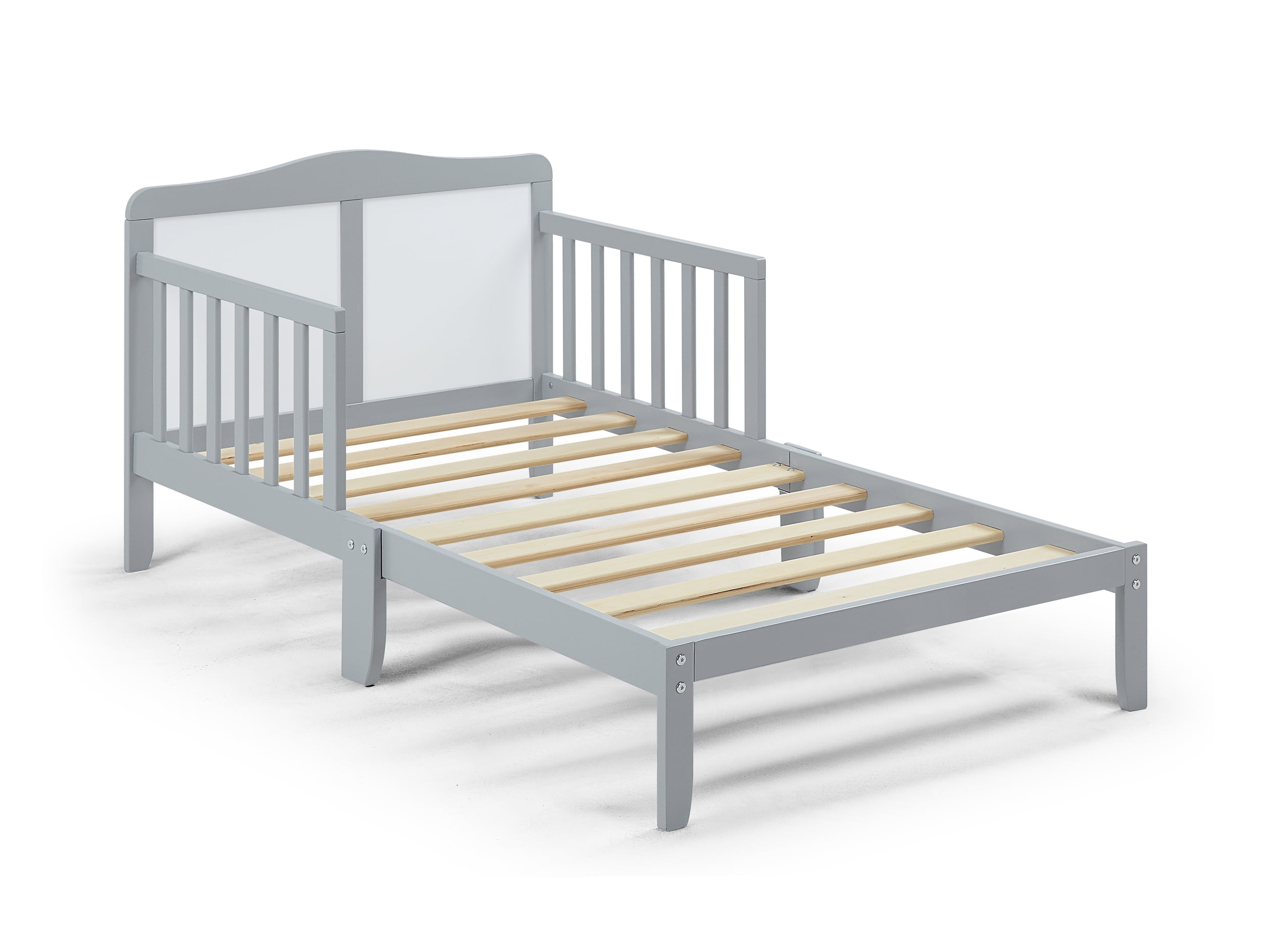 Olive & Opie Birdie Toddler Bed, Light Gray/White Finish