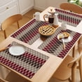 thumbnail image 5 of Brown Red Placemats Set of 8, Geometric Non-Slip Place Mats Washable Table Mats for Kitchen Dining Table Decorations Indoor/Outdoor, 5 of 9