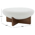 thumbnail image 3 of SAFAVIEH Couture Tailor Modern Linen Cocktail Ottoman, Taupe/Brown, 3 of 7