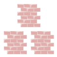 thumbnail image 3 of Cateissary Adhesivo para azulejo de pared, papel tapiz de plástico de ladrillo 3D, autoadhesivo, bricolaje, decoración de pared para el hogar, YJC0093, Rosado 3piezas Cateissary CBP016930, 3 of 6