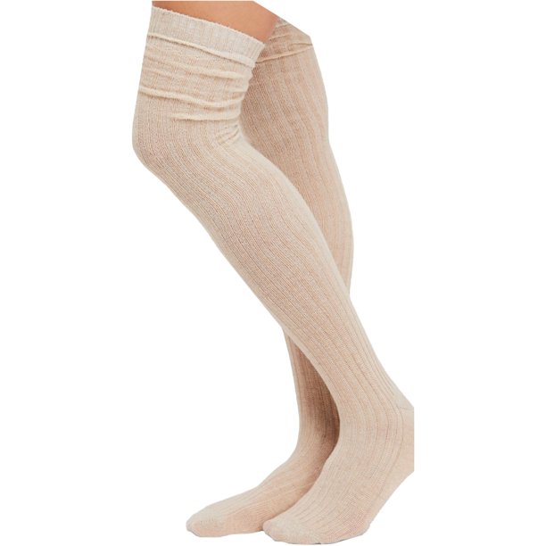Free People - Calcetines de peso medio para mujer Wildest Dreams, color blanco hueso, talla única Free People peso medio