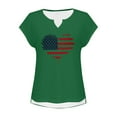 thumbnail image 4 of HEILAU 4th of July Shirts for Women American Flag Graphic Tees Independence Day Summer Tops V Neck Cap Sleeve Loose Patriotic T Shirts, 4 of 7