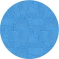 thumbnail image 1 of Ahgly Company Indoor Square Patterned Neon Blue Area Rugs, 3' Square, 1 of 6