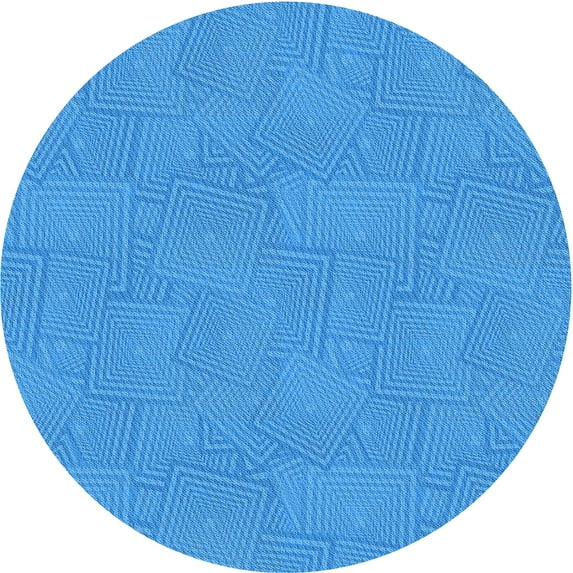Ahgly Company Indoor Round Patterned Neon Blue Area Rugs, 8' Round
