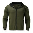 thumbnail image 1 of YOPTOP Cardigan à Capuche à Manches Longues Plié pour Hommes Automne, Vert Armée, TG, 1 of 6