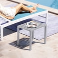 thumbnail image 3 of Crestlive Products Outdoor Side Table, 18" x 13.8" Aluminum Rectangular Patio End Table, All-Weather, Gray, 3 of 5
